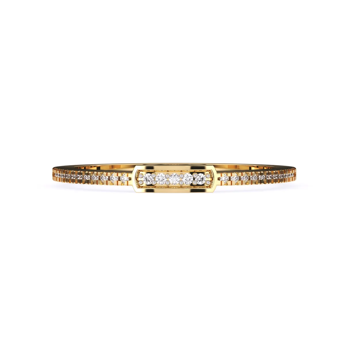 Modern Round Diamond Wedding Band