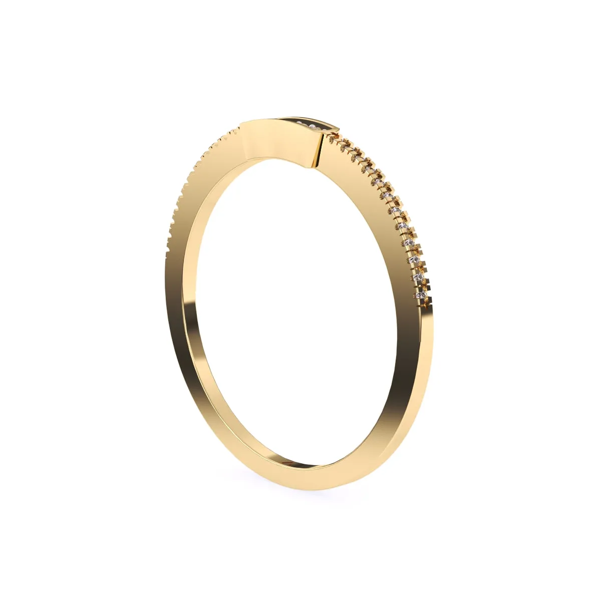Modern Round Diamond Wedding Band