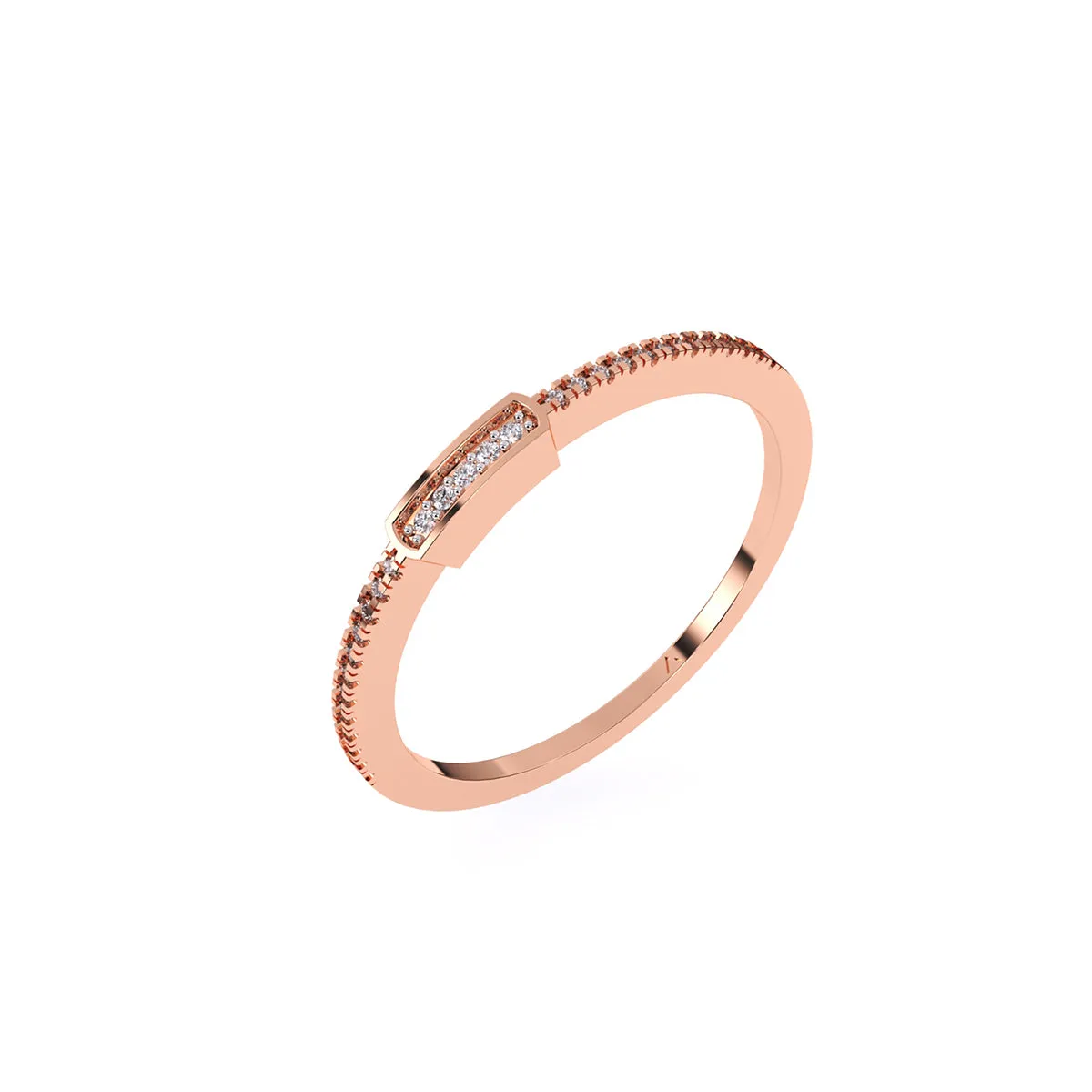 Modern Round Diamond Wedding Band