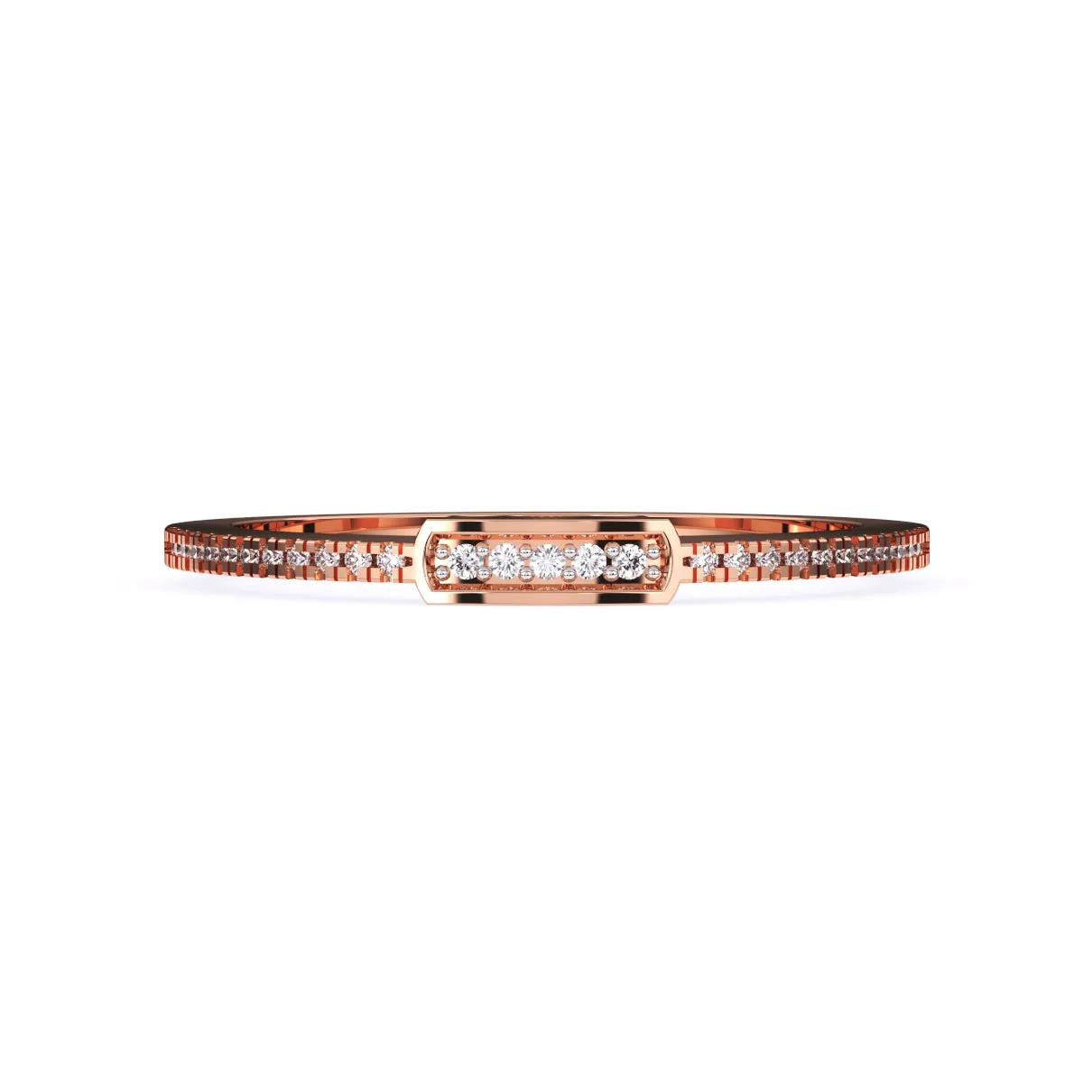 Modern Round Diamond Wedding Band