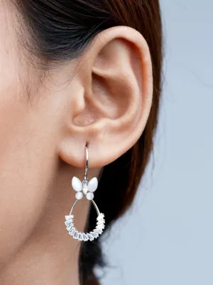 Moonstone Butterfly Dangle Earrings (Pure Silver)