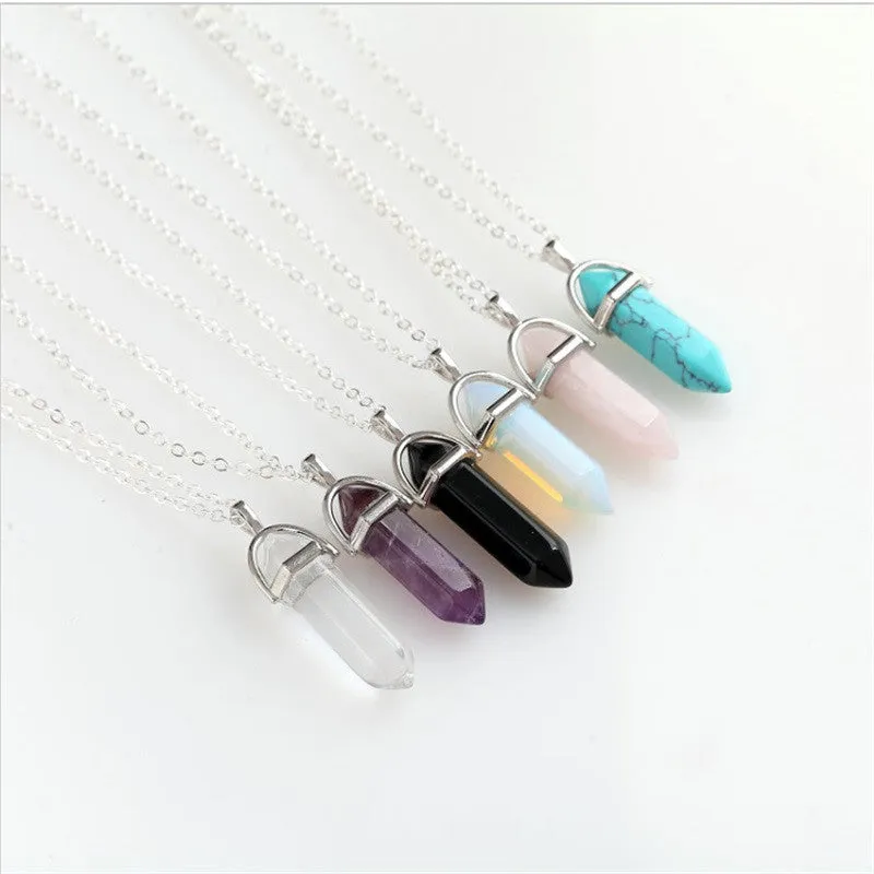 Natural Agate Stone Necklace (6 colors)