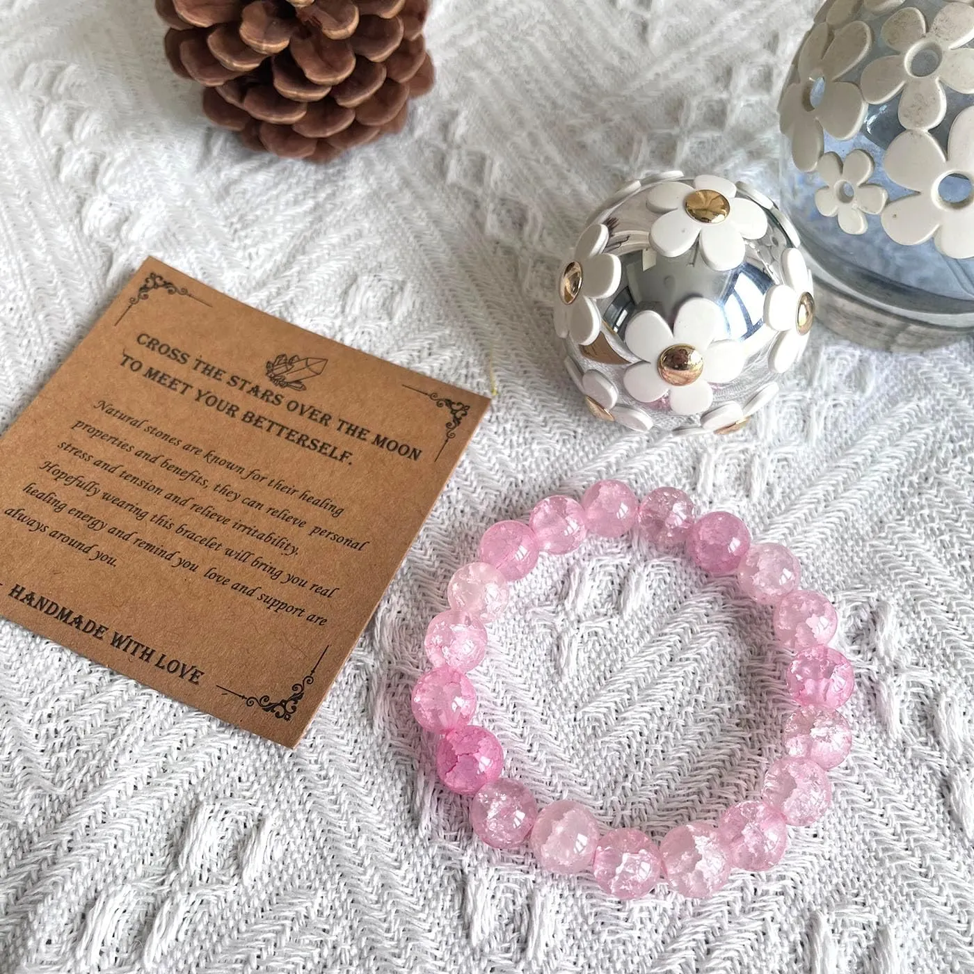 Natural Crystal Bracelets for Women Healing Crystal Bracelets Gemstone Beaded Bracelet Stress Relief Anxiety Yoga Bracelet Spiritual Crystals and Healing Stones Jewelry Gifts for Girls