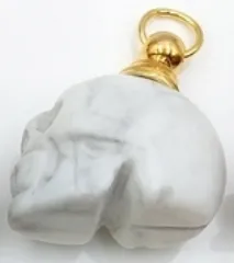 Natural Healing Crystal Perfume Ashes Keeper Skull Head Necklace
