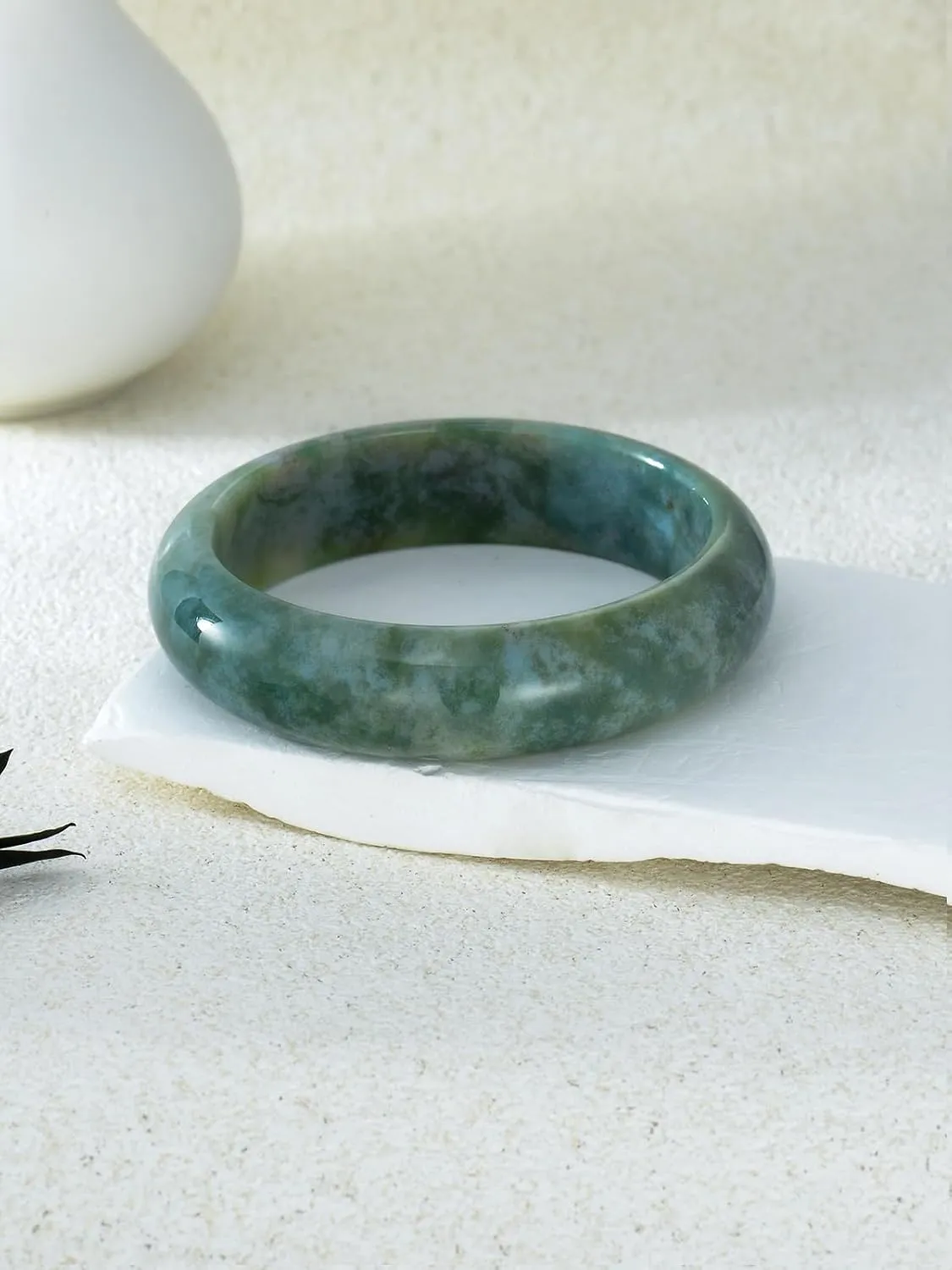 Natural Jade Bangle Feng Shui Jadeite Bangle Bracelet Good Luck Jewelry Birthday Valentine's Day Mother's Day Gifts for Women Her Mom Grandma