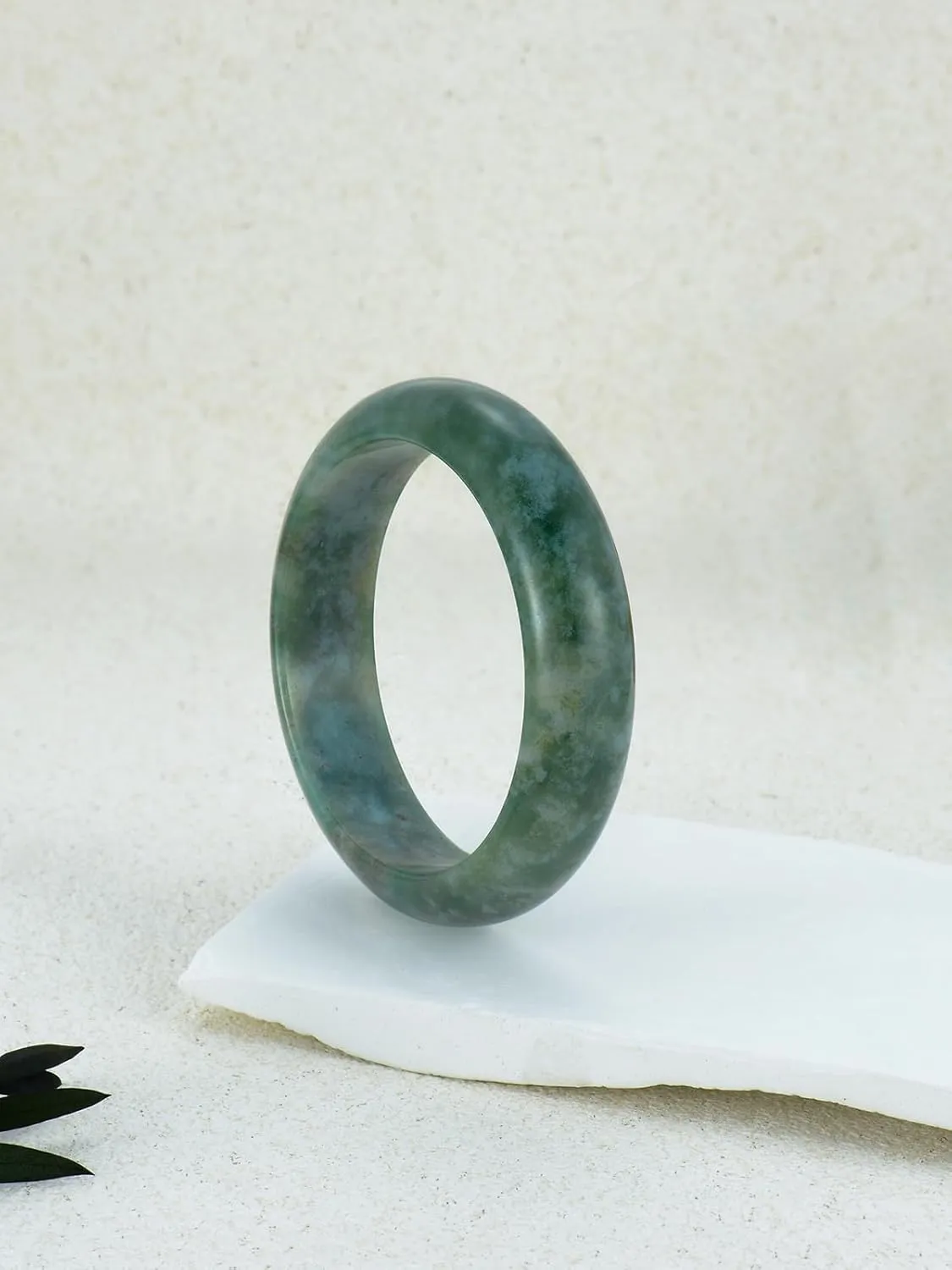 Natural Jade Bangle Feng Shui Jadeite Bangle Bracelet Good Luck Jewelry Birthday Valentine's Day Mother's Day Gifts for Women Her Mom Grandma