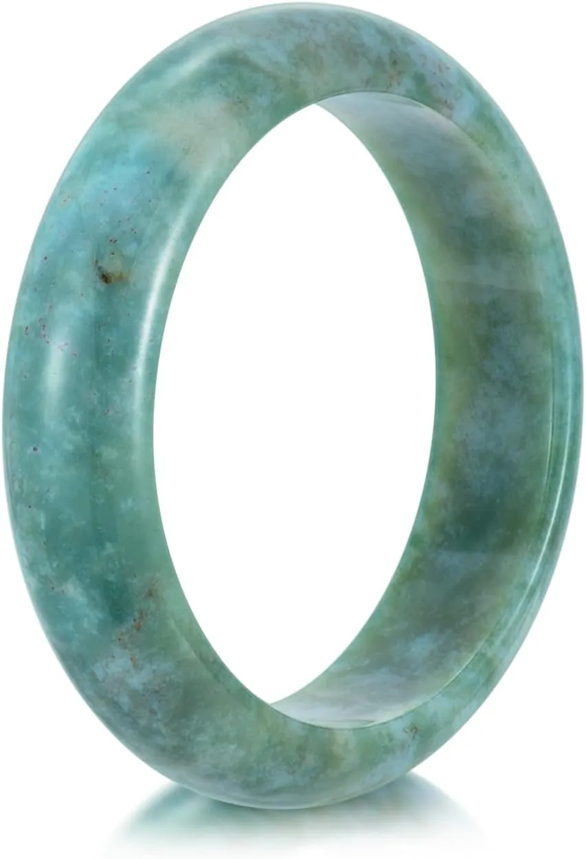 Natural Jade Bangle Feng Shui Jadeite Bangle Bracelet Good Luck Jewelry Birthday Valentine's Day Mother's Day Gifts for Women Her Mom Grandma