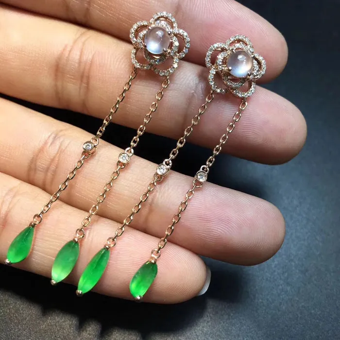 Natural Jade Earrings Jadeite Earrings NEG39