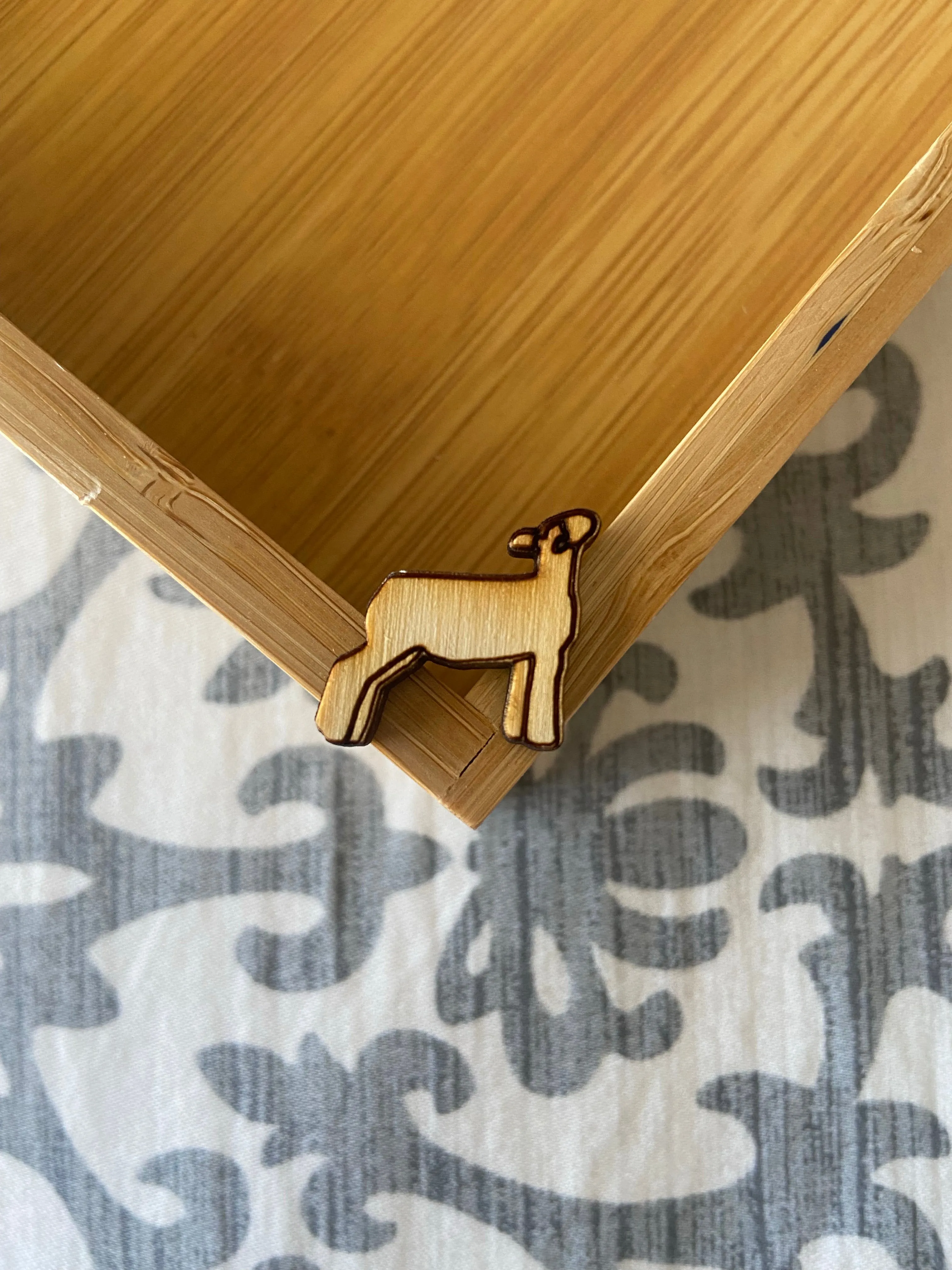 Natural Lamb Wooden Stud Earrings