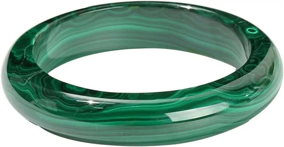 Natural Malachite Wide Strip Bangle 58-62mm Fengshui Jade bracelet For Women Genuine