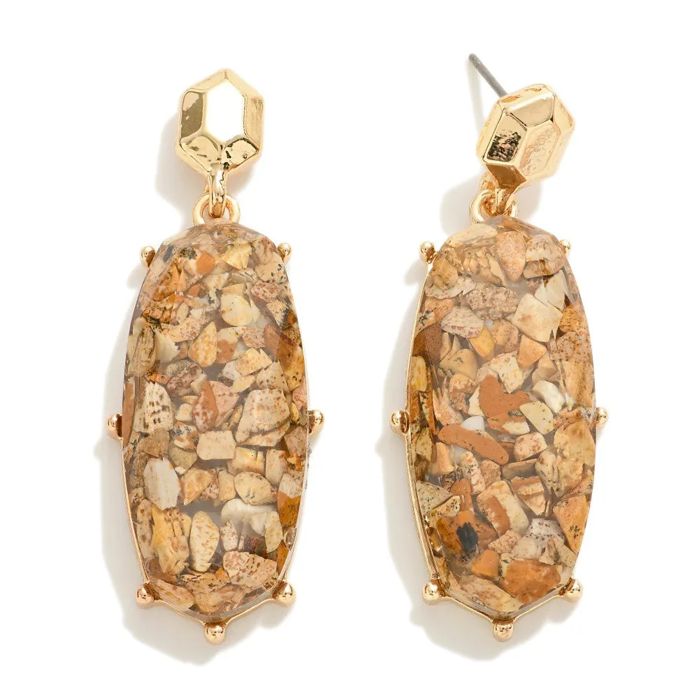 Natural Pebbles Drop Earrings