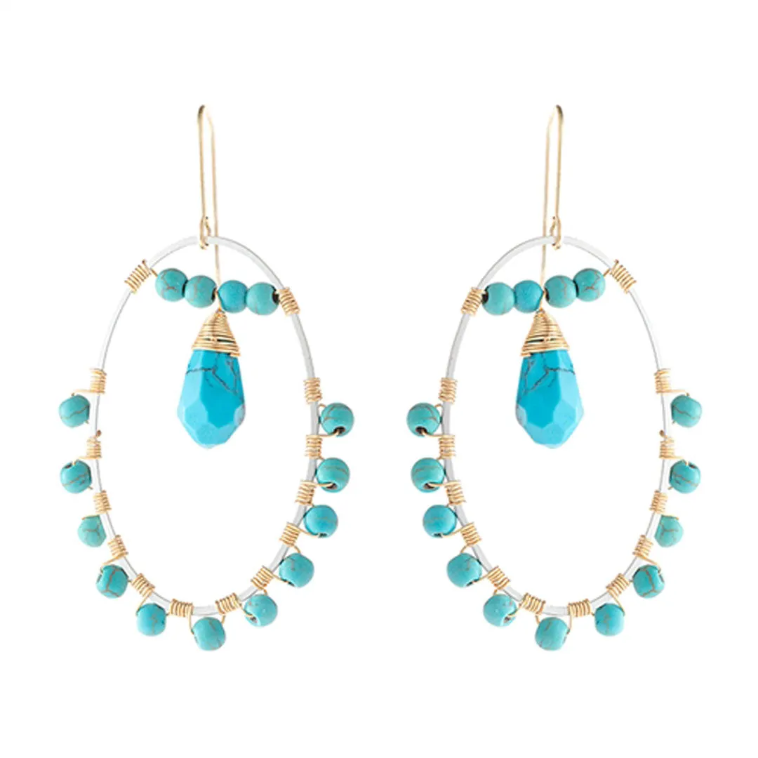 Natural Stone Drop Earrings