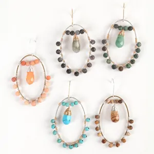 Natural Stone Drop Earrings