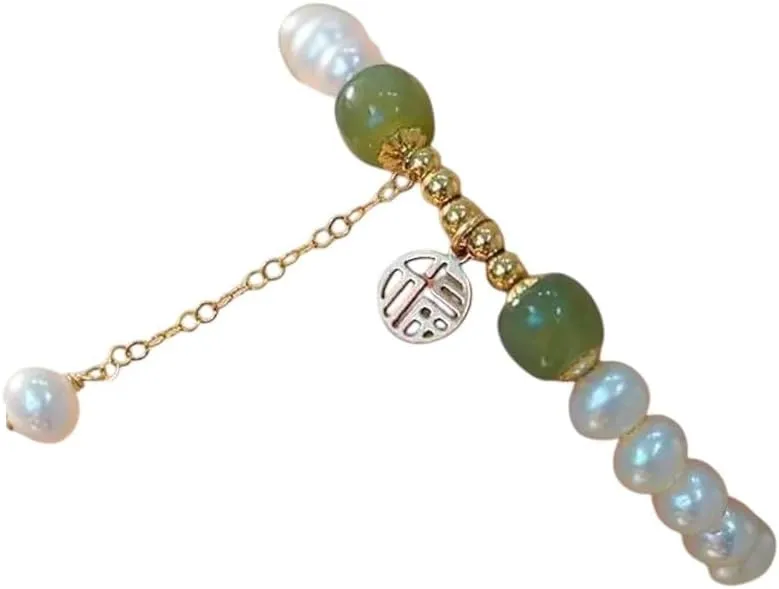 New 2026 New Chinese Style Jade Bracele Women's Ancient Style Flower Bead Bracelets Woven Hand Rope Herfriends Jewelry Fashion Accessories Creative Gift