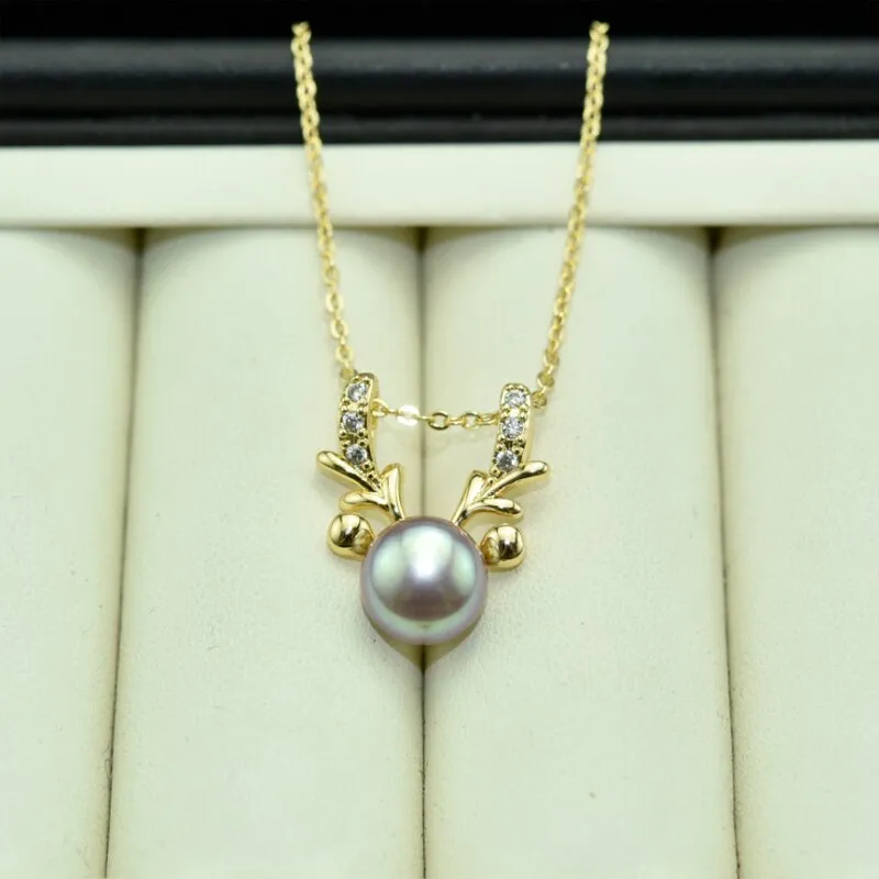 New Fine Pearl Jewelry Gold Elk Necklace