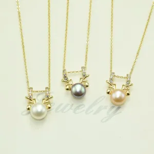 New Fine Pearl Jewelry Gold Elk Necklace