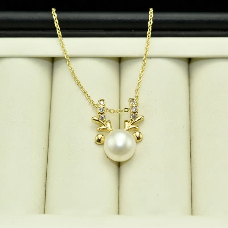 New Fine Pearl Jewelry Gold Elk Necklace