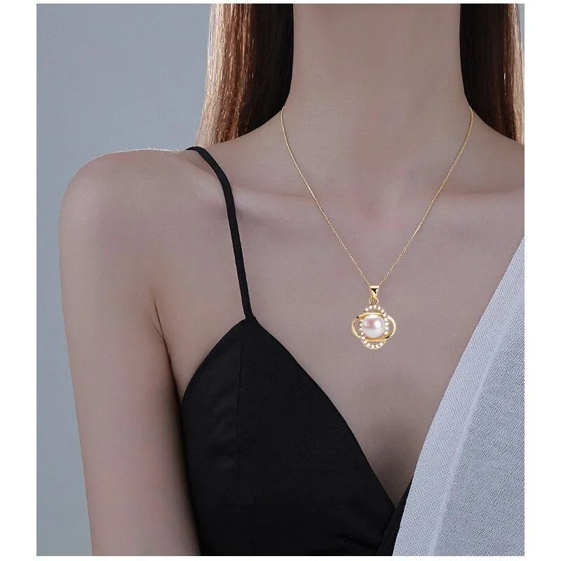 New Simple Pearl Pendant 100% Real Natural Freshwater Pearl Necklace