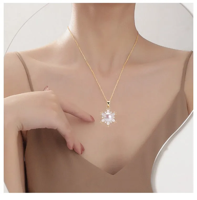New Trendy Exquisite 14K Gold Plated Pearl Necklace
