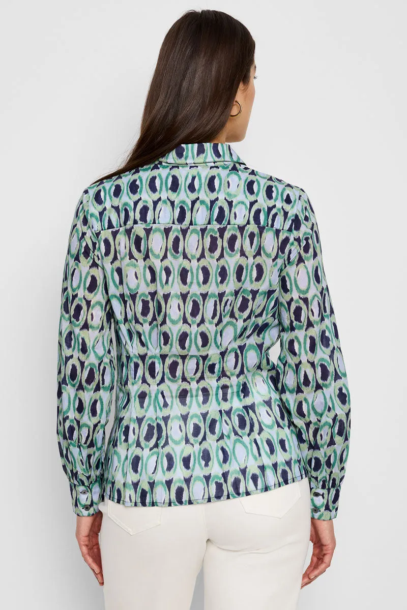 NIC ZOE Ikat Rings Tucked Shirt