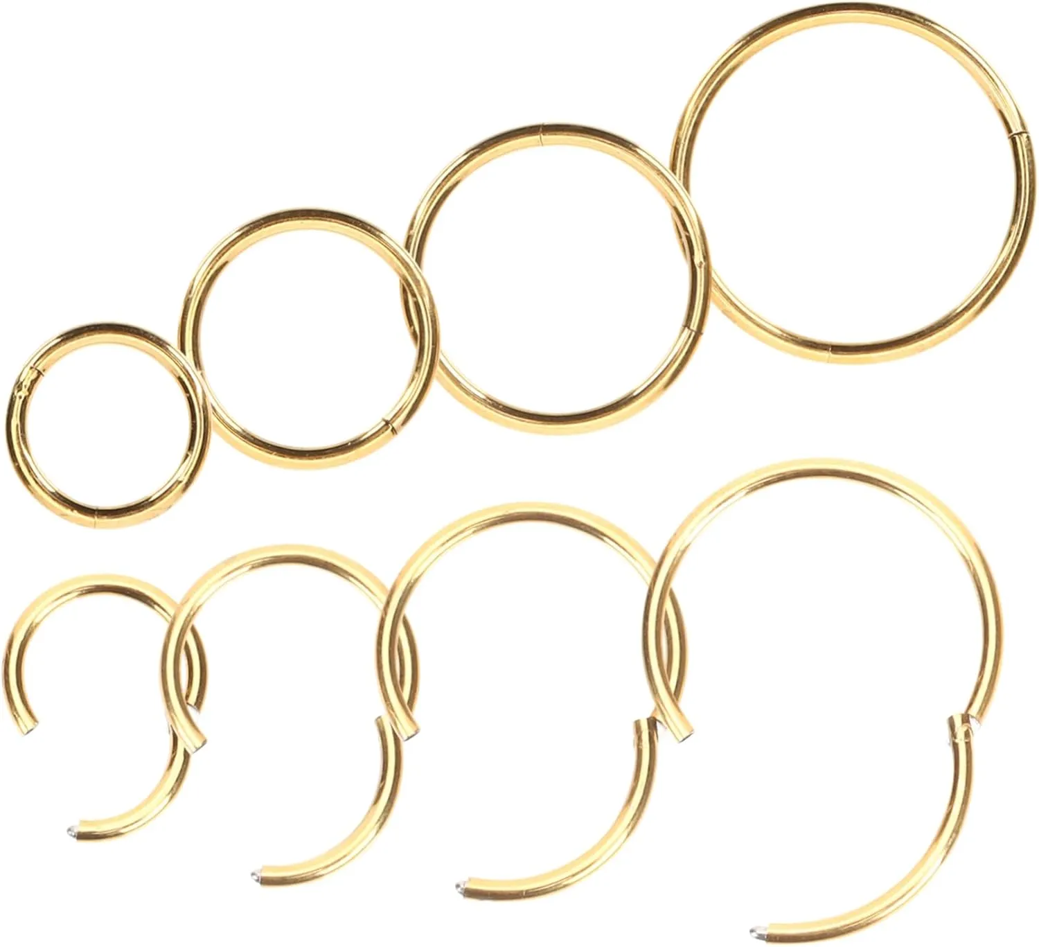 NOLITOY Gold Nose Hoop Nose Ring Hoop Steel Nose Ring Nose Piercing Hoop Women's Nose Jewelry Set 8pcs