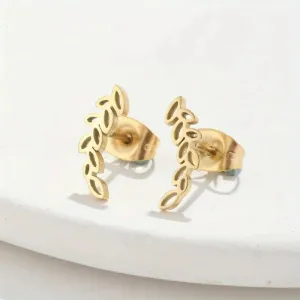 Olive Leaf Stud Earrings