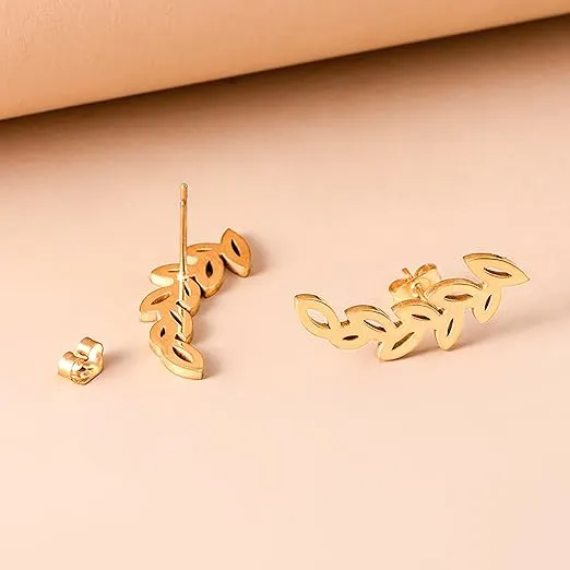 Olive Leaf Stud Earrings