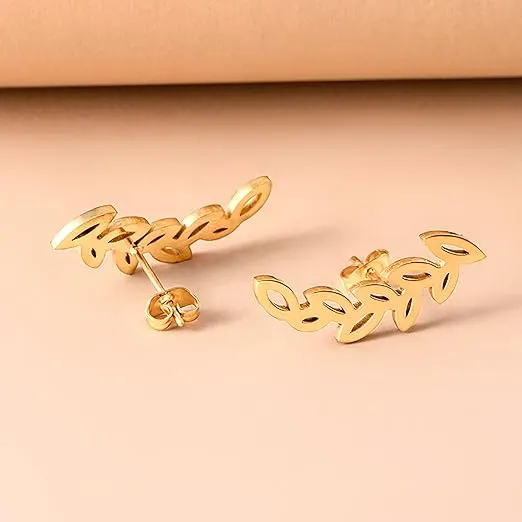 Olive Leaf Stud Earrings