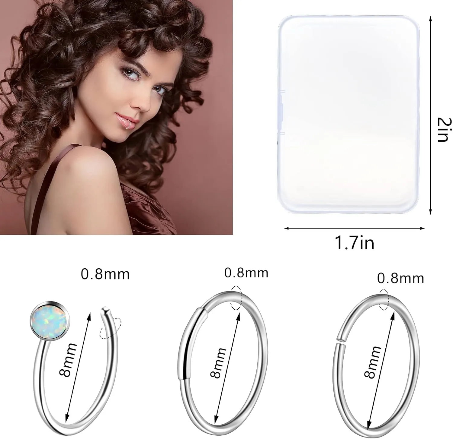 ONESING 35-70 PCS 18G 20G Nose Rings for Women & Men - Gold Hoops, L Shape, Studs & Screw - 316L Surgical Stainless Steel