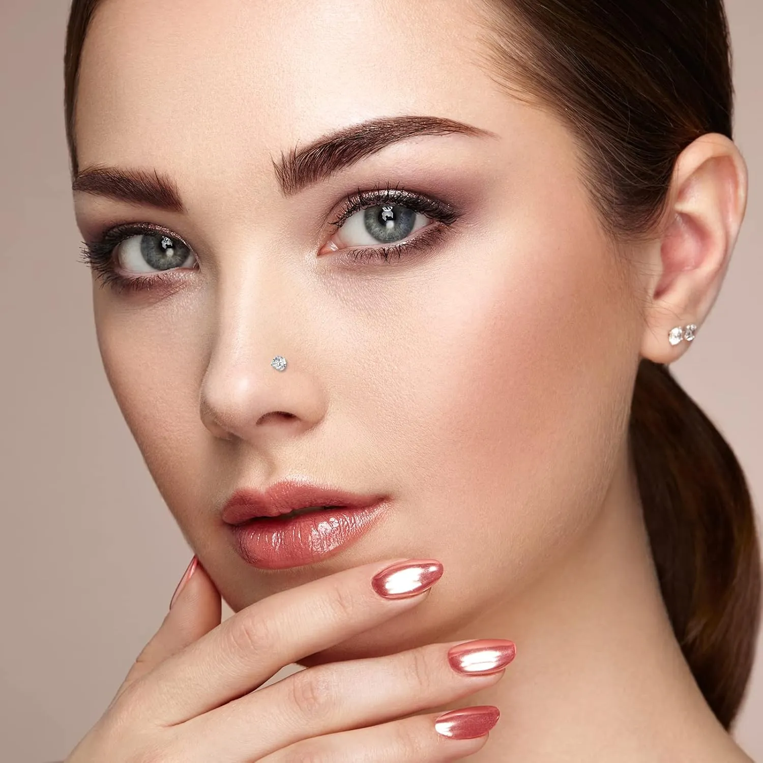 ONESING 35-70 PCS 18G 20G Nose Rings for Women & Men - Gold Hoops, L Shape, Studs & Screw - 316L Surgical Stainless Steel