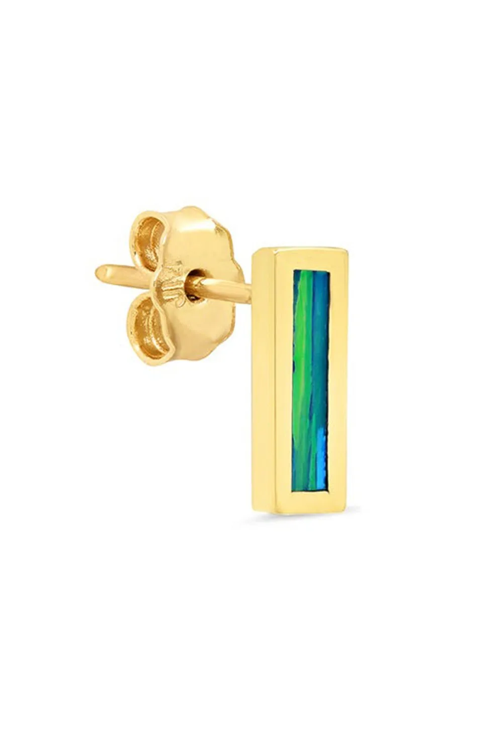 Opal Inlay Bar Stud Earrings