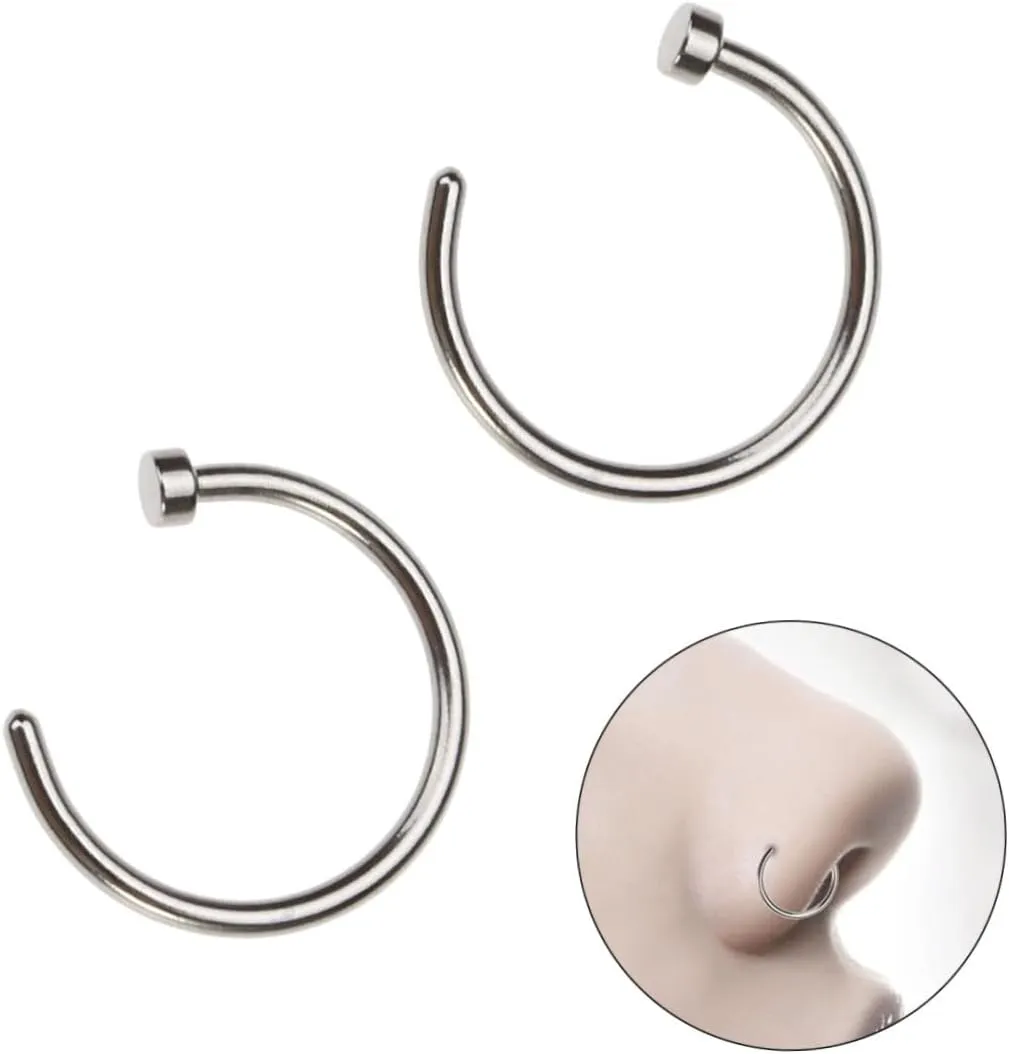 Open Nose Ring Nose Hoop Unisex Steel Nose Rings Piercing Earring Brooch Ring Jewelry Nose Rings for