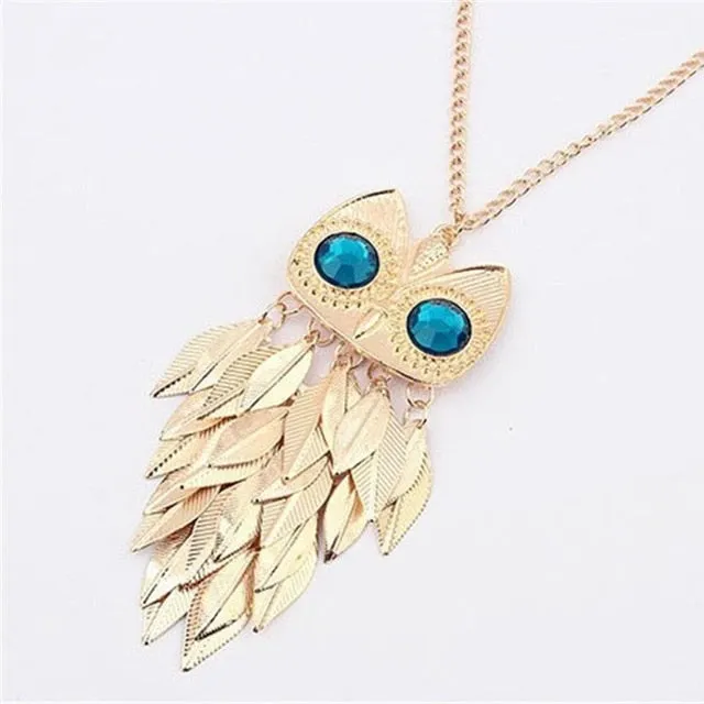 Owl Design Rhinestones Crystal Pendant