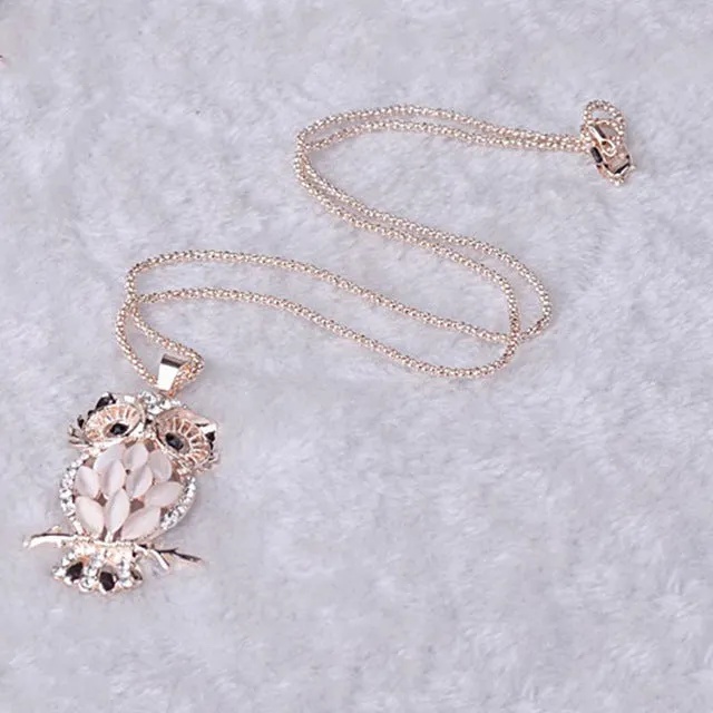 Owl Design Rhinestones Crystal Pendant