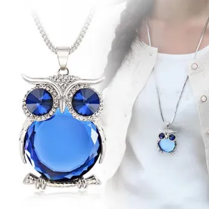 Owl Design Rhinestones Crystal Pendant