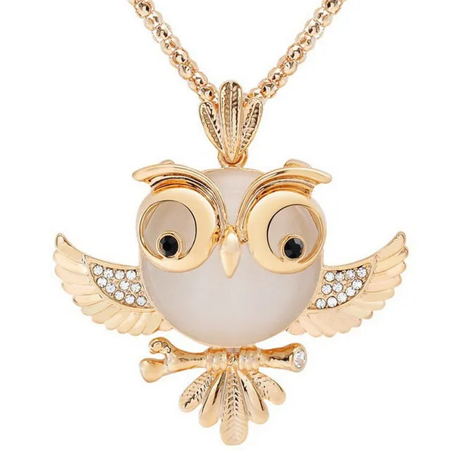 Owl Design Rhinestones Crystal Pendant