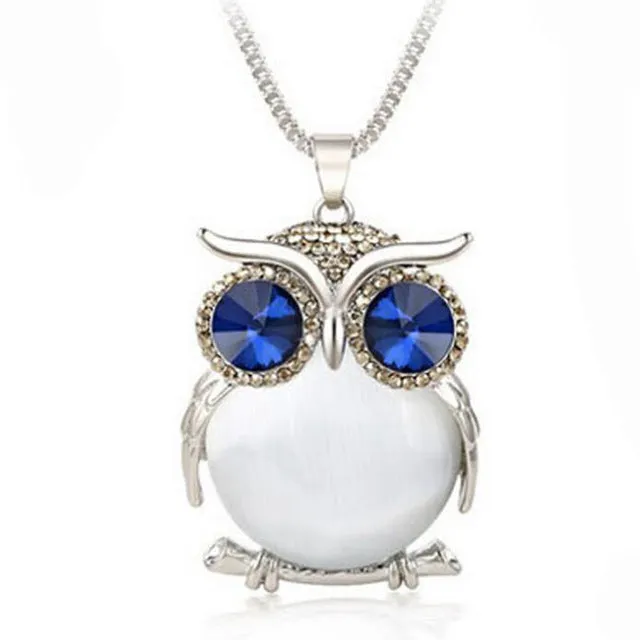 Owl Design Rhinestones Crystal Pendant