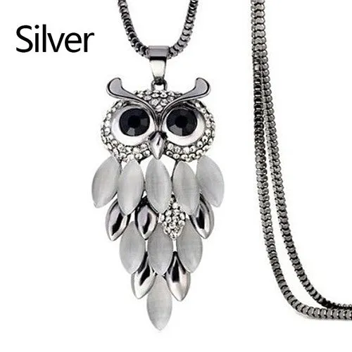 Owl Design Rhinestones Crystal Pendant