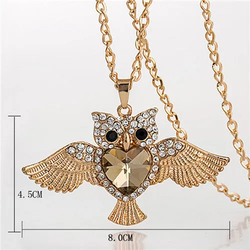 Owl Design Rhinestones Crystal Pendant