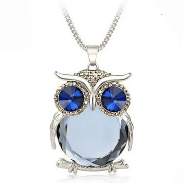 Owl Design Rhinestones Crystal Pendant