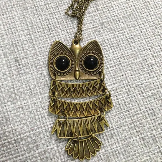 Owl Design Rhinestones Crystal Pendant