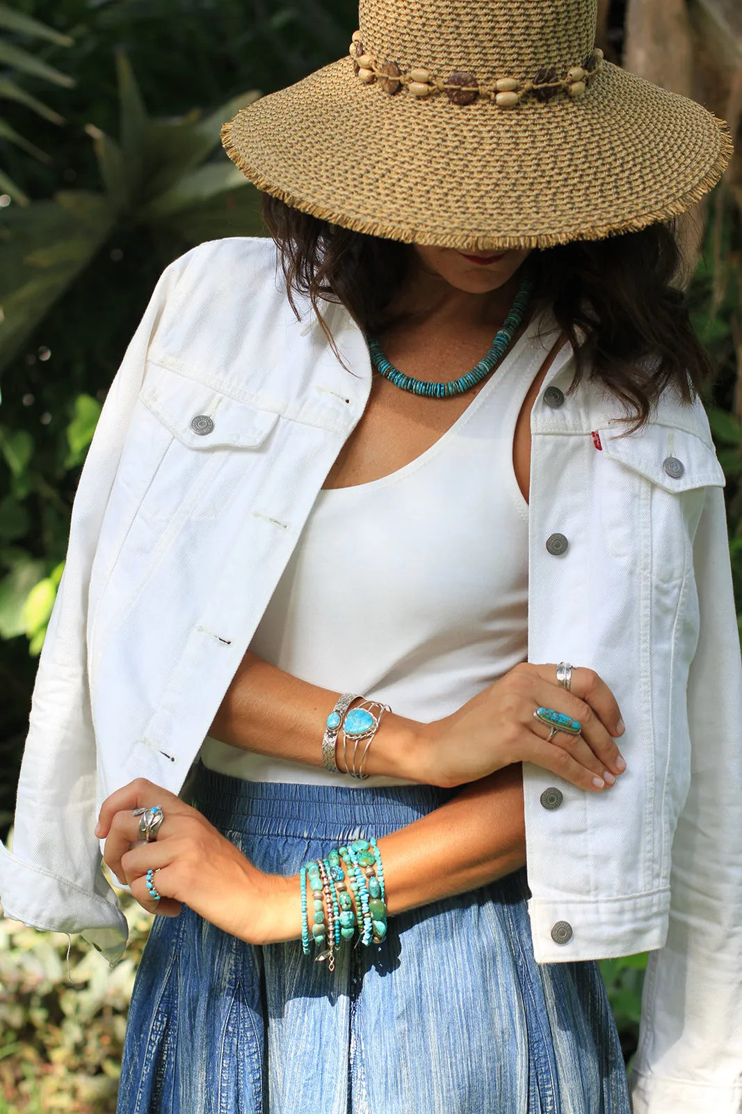 Oxidized Kingman Turquoise Cuff Bracelet