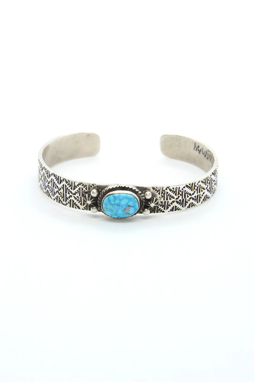 Oxidized Kingman Turquoise Cuff Bracelet