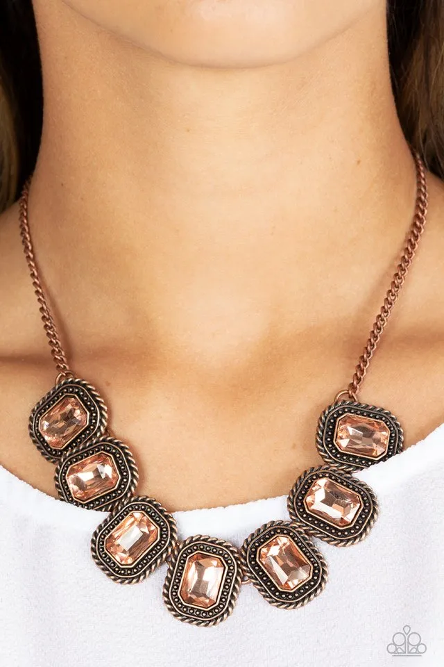 Paparazzi Necklace ~ Iced Iron - Copper