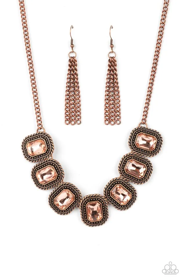 Paparazzi Necklace ~ Iced Iron - Copper
