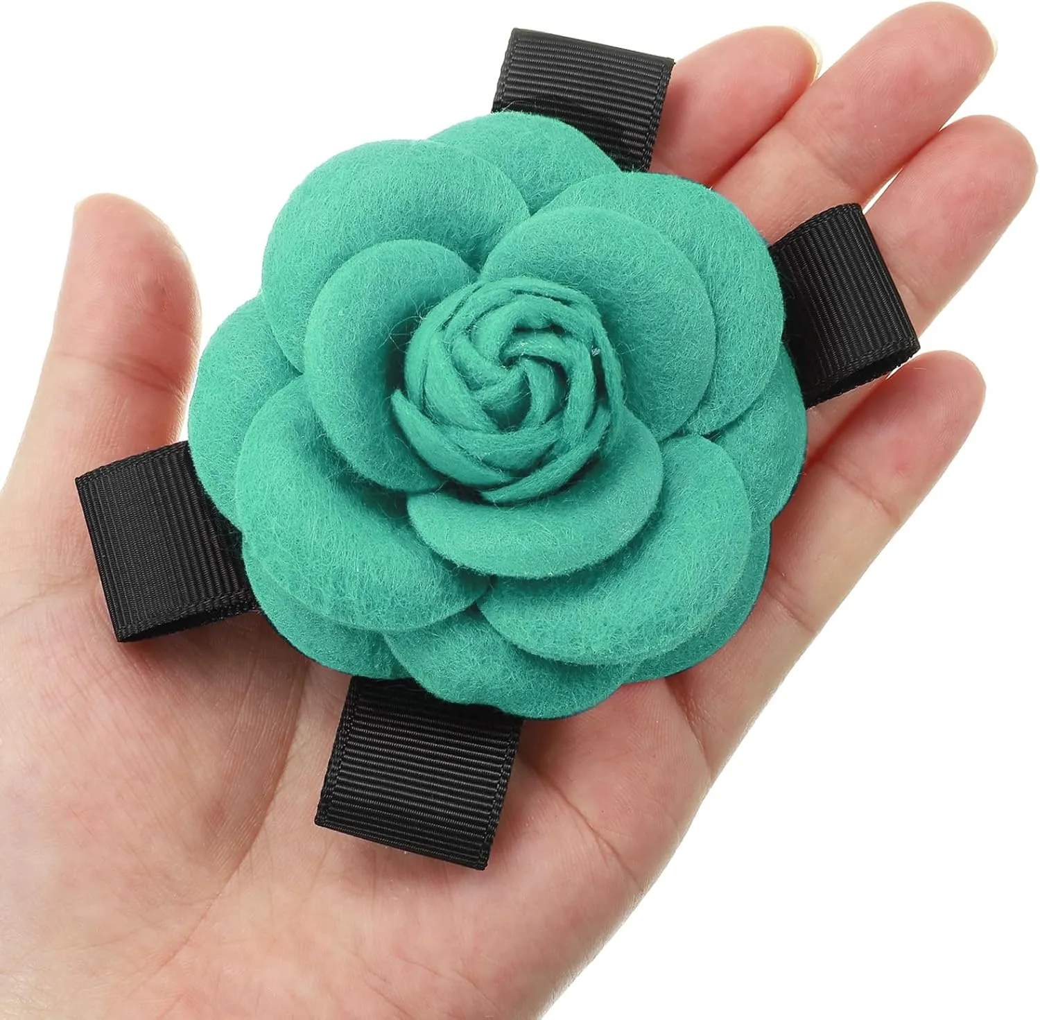 PATIKIL Camellia Flower Brooches, Elegant Faux Wool Flower Brooches Floral Bowknot Pins for Women Hat Dress Shirt Tie Corsage