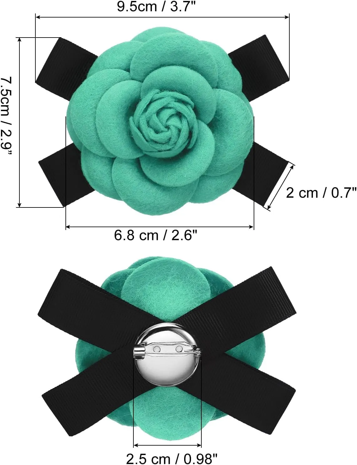 PATIKIL Camellia Flower Brooches, Elegant Faux Wool Flower Brooches Floral Bowknot Pins for Women Hat Dress Shirt Tie Corsage