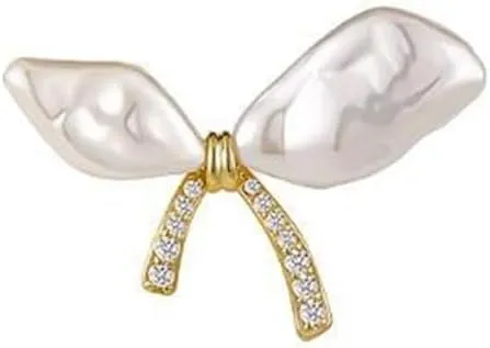 Pearl Butterfly Bow Brooch, Irregular Pearl Design Brooch, Cute Pearl Flower Brooch Pin, Bow Tie Lapel Pin for Blazers, Pearl Scarf Clip Brooch Jewelry, Women's, Girls, Birthday Gift
