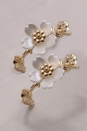 Pearl Floral Hoop Earrings
