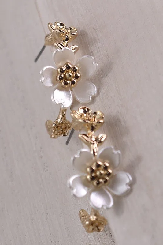 Pearl Floral Hoop Earrings